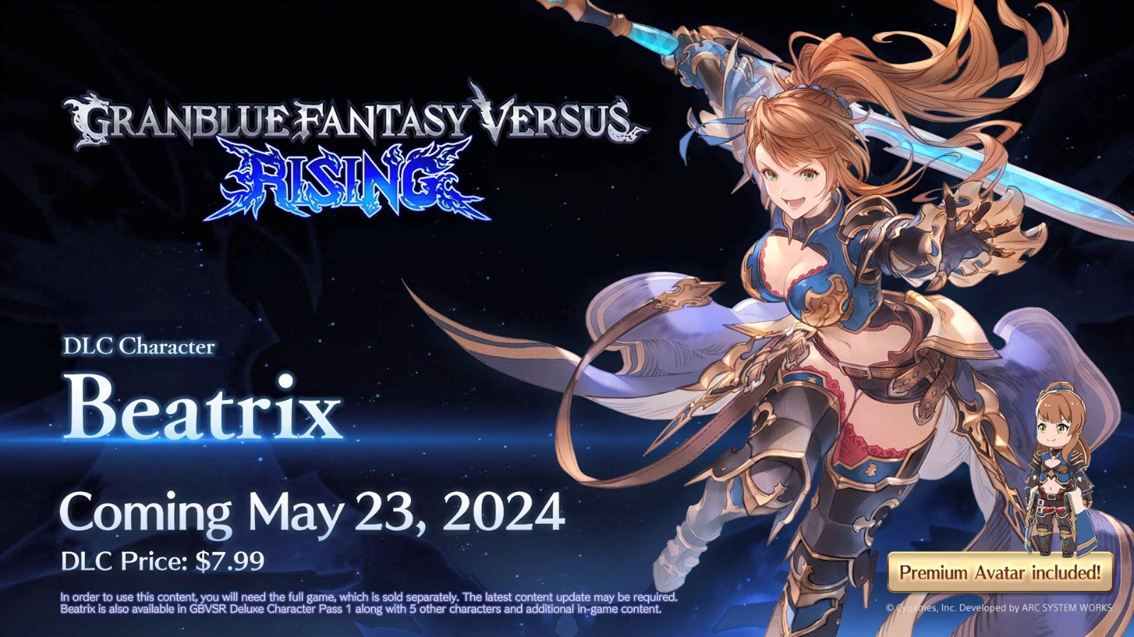 《碧蓝幻想Versus：Rising》新DLC角色“贝雅特丽丝”5月23日上线